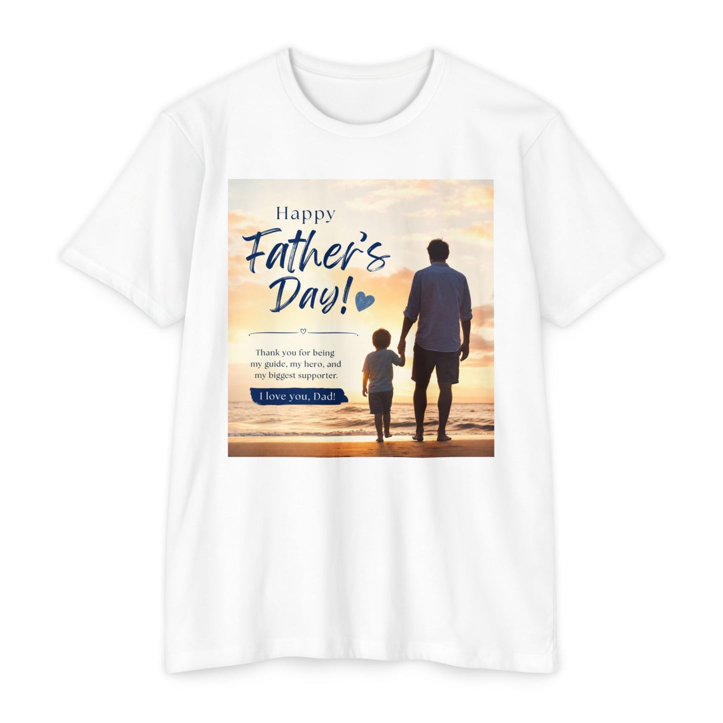 Father's Day T-Shirt - "Happy Father's Day" Beach Silhouette Gift