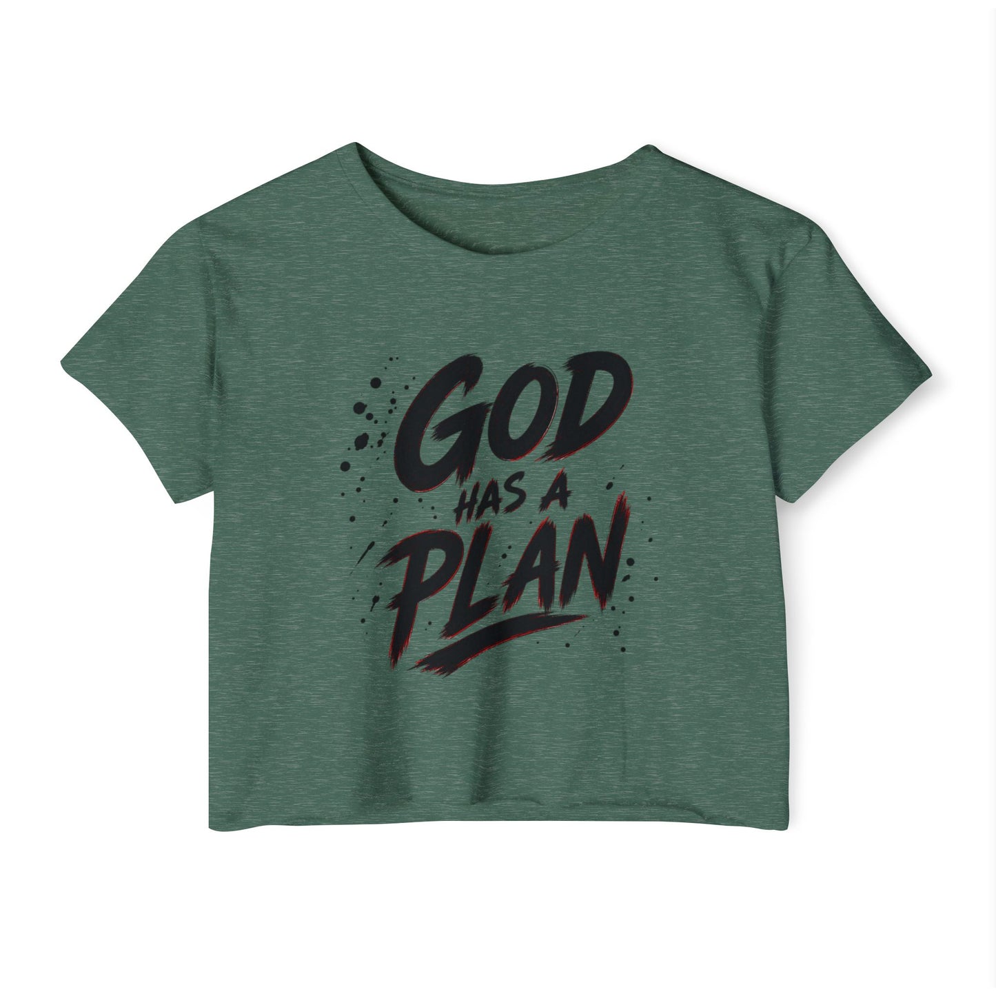 God Has a Plan Crop Top — Women's Faith Graphic Festival Tee