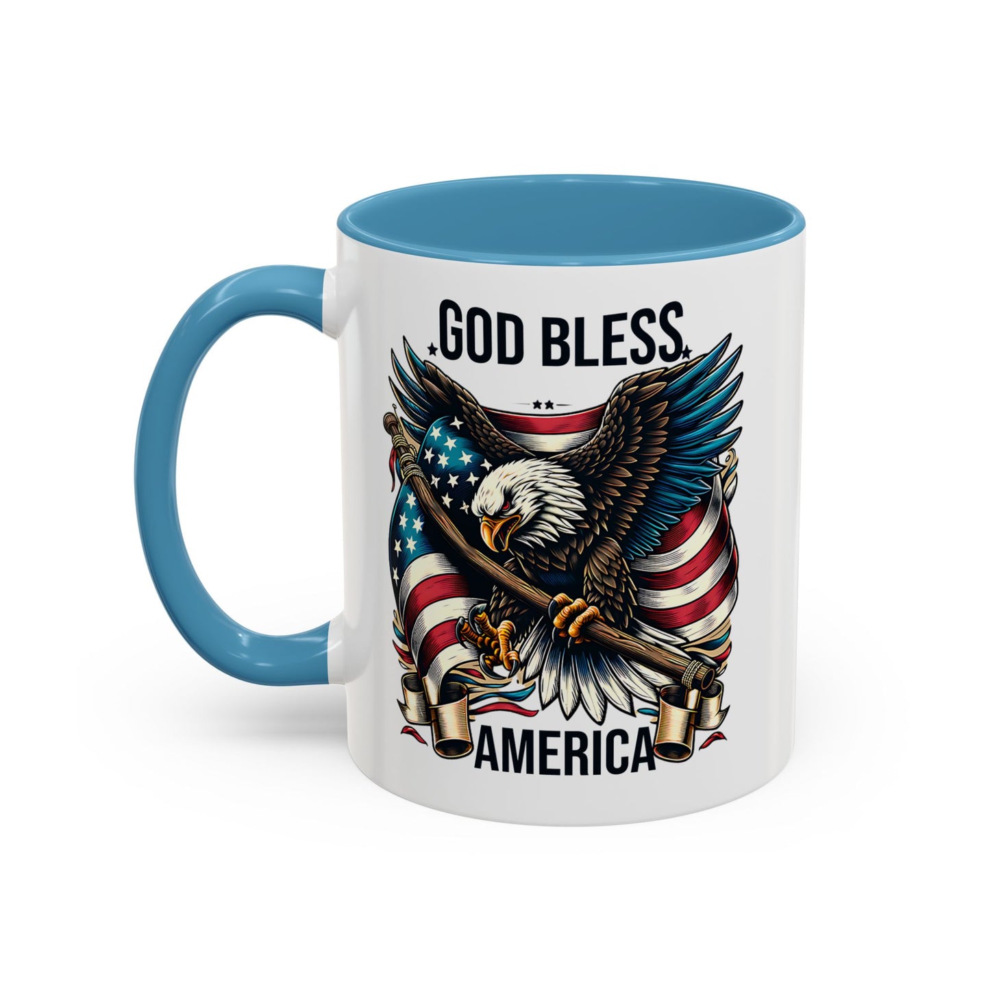 God Bless America Eagle Coffee Mug – Patriotic 11/15oz Accent Mug