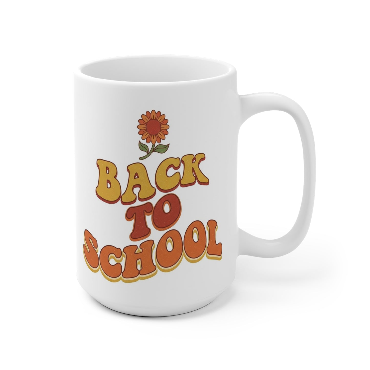 Back to School Mug — Retro Flower Café Cup