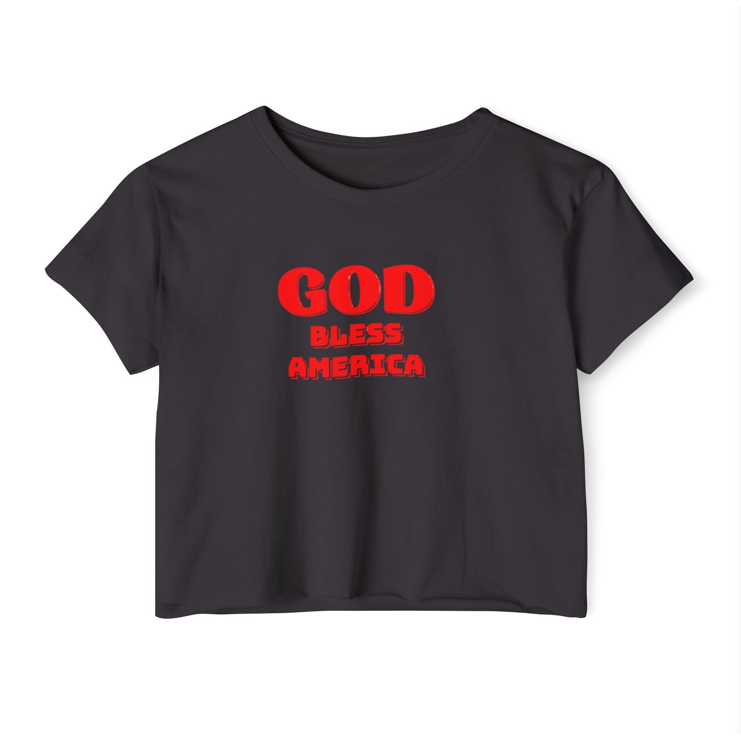 God Bless America Crop Top — Patriotic Women's Festival Tee