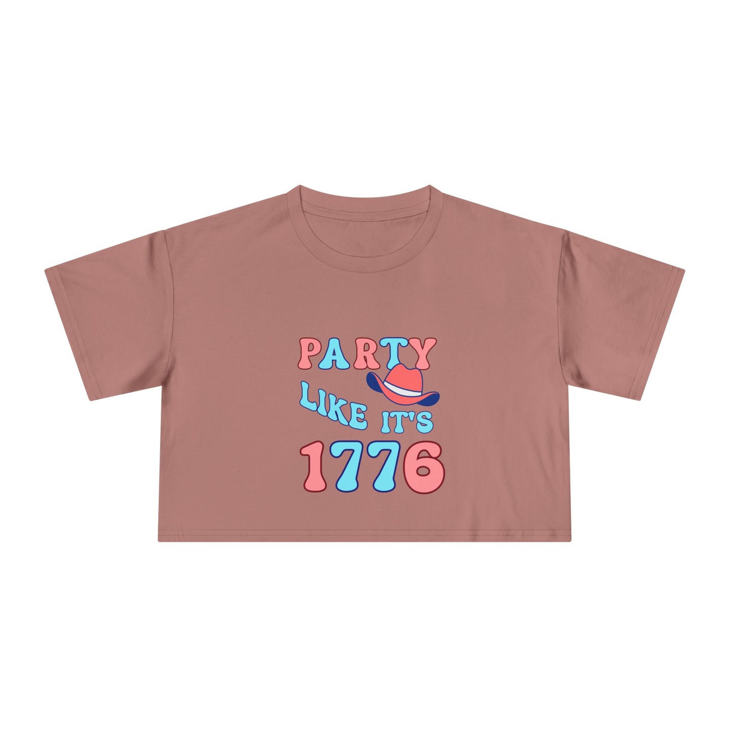 Party Like It's 1776 Crop Tee — Patriotic 4th of July Women's Shirt