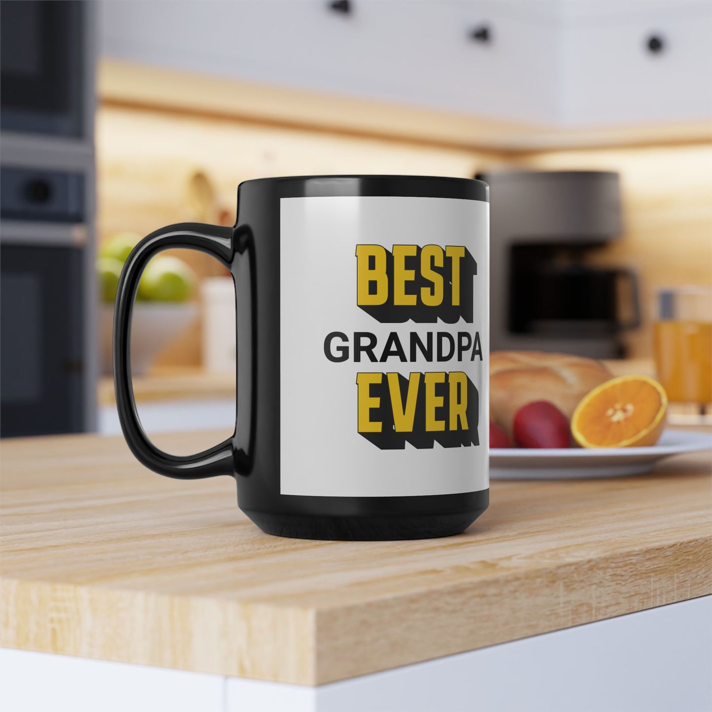 Best Grandpa Ever Black Coffee Mug — 11oz & 15oz Gift for Grandfather