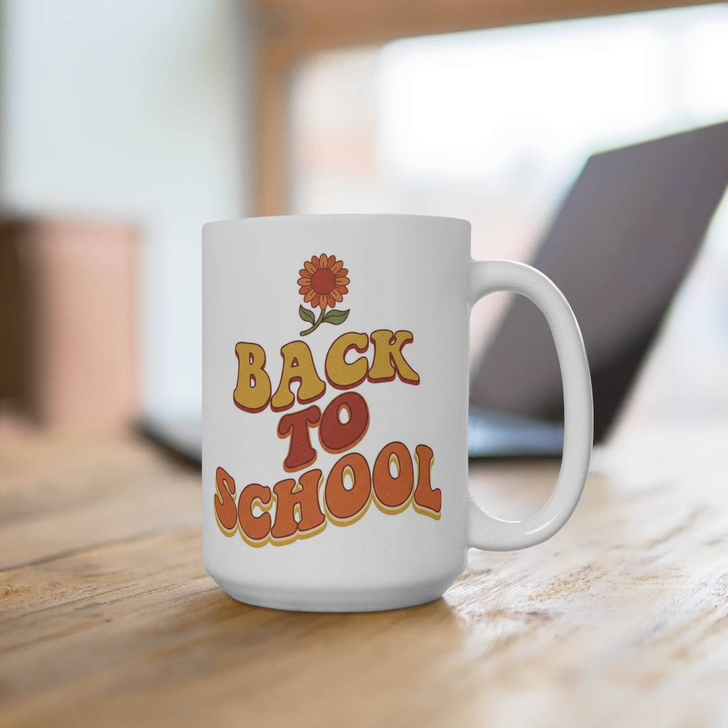 Back to School Mug — Retro Flower Café Cup