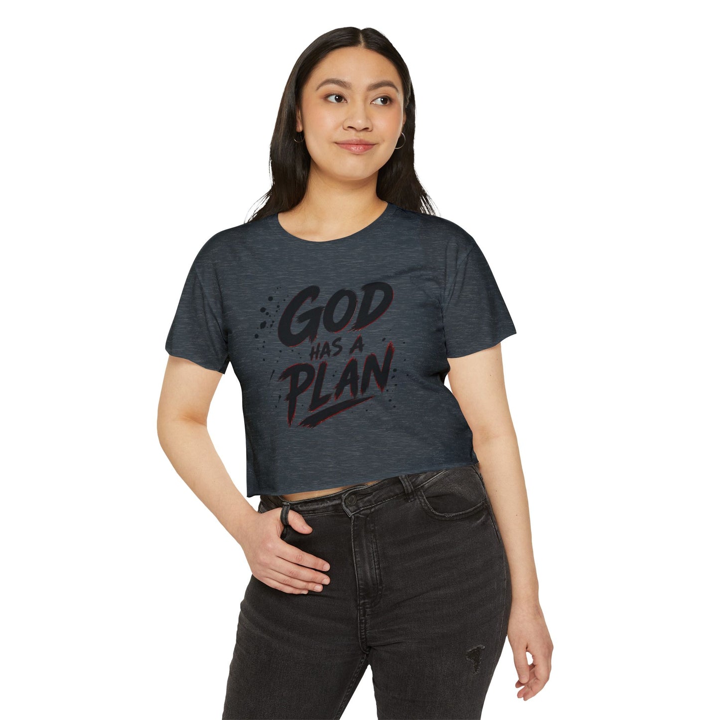 God Has a Plan Crop Top — Women's Faith Graphic Festival Tee