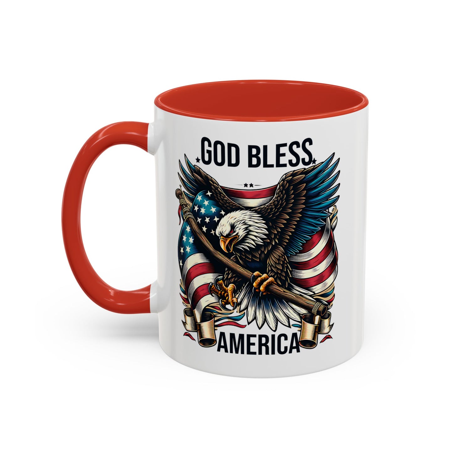 God Bless America Eagle Coffee Mug – Patriotic 11/15oz Accent Mug