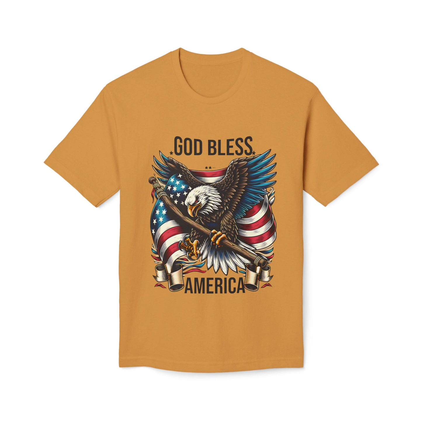 God Bless America T-Shirt — Patriotic Bald Eagle Flag Tee
