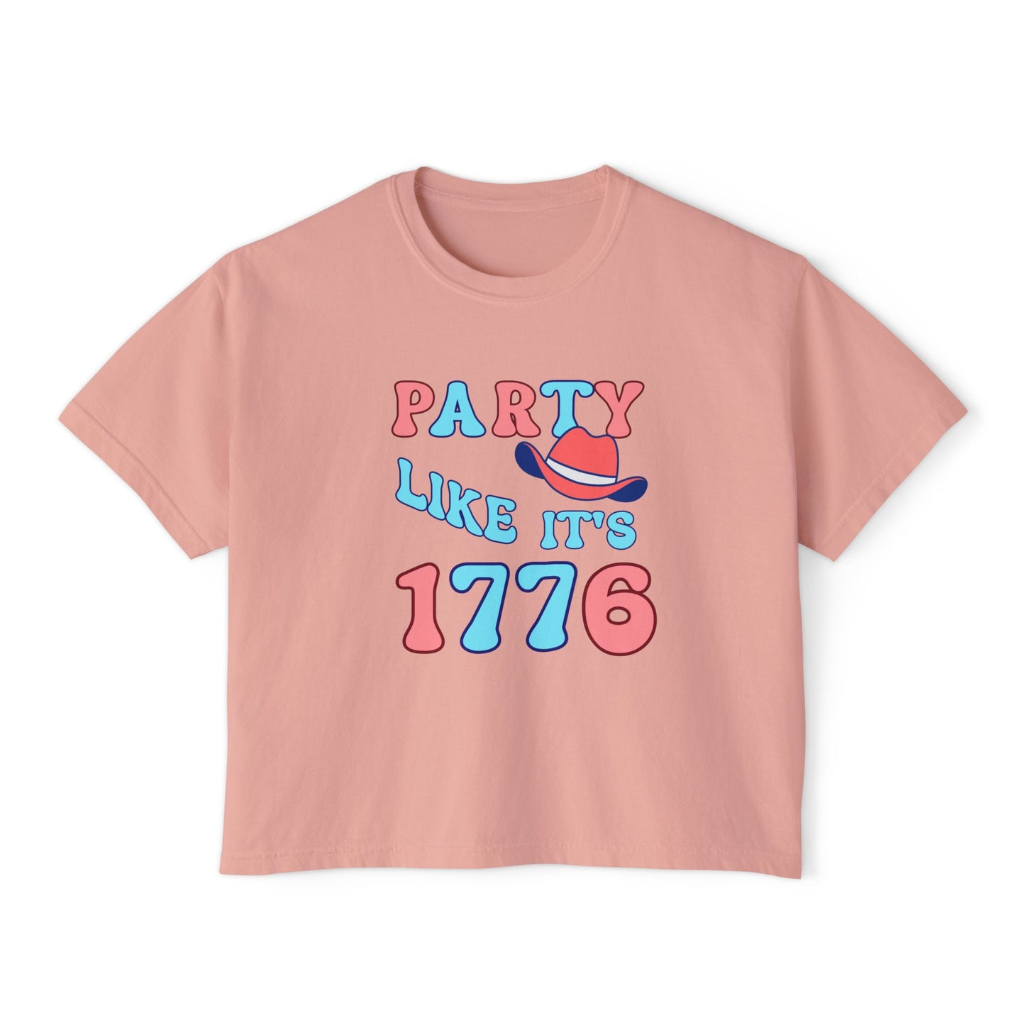 Party Like It's 1776 Women's Boxy Tee – Retro Patriotic 4th of July Shirt