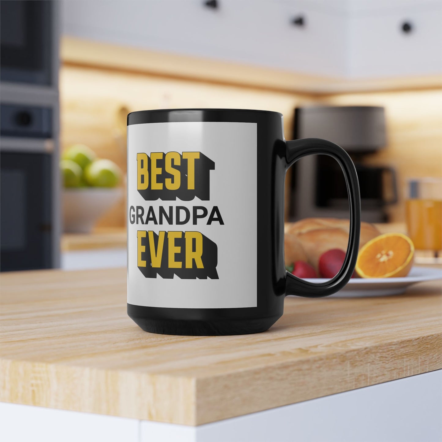 Best Grandpa Ever Black Coffee Mug — 11oz & 15oz Gift for Grandfather