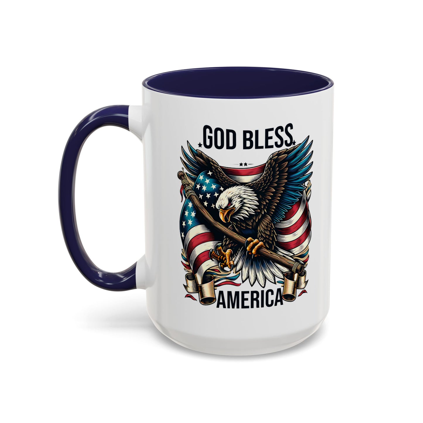 God Bless America Eagle Coffee Mug – Patriotic 11/15oz Accent Mug