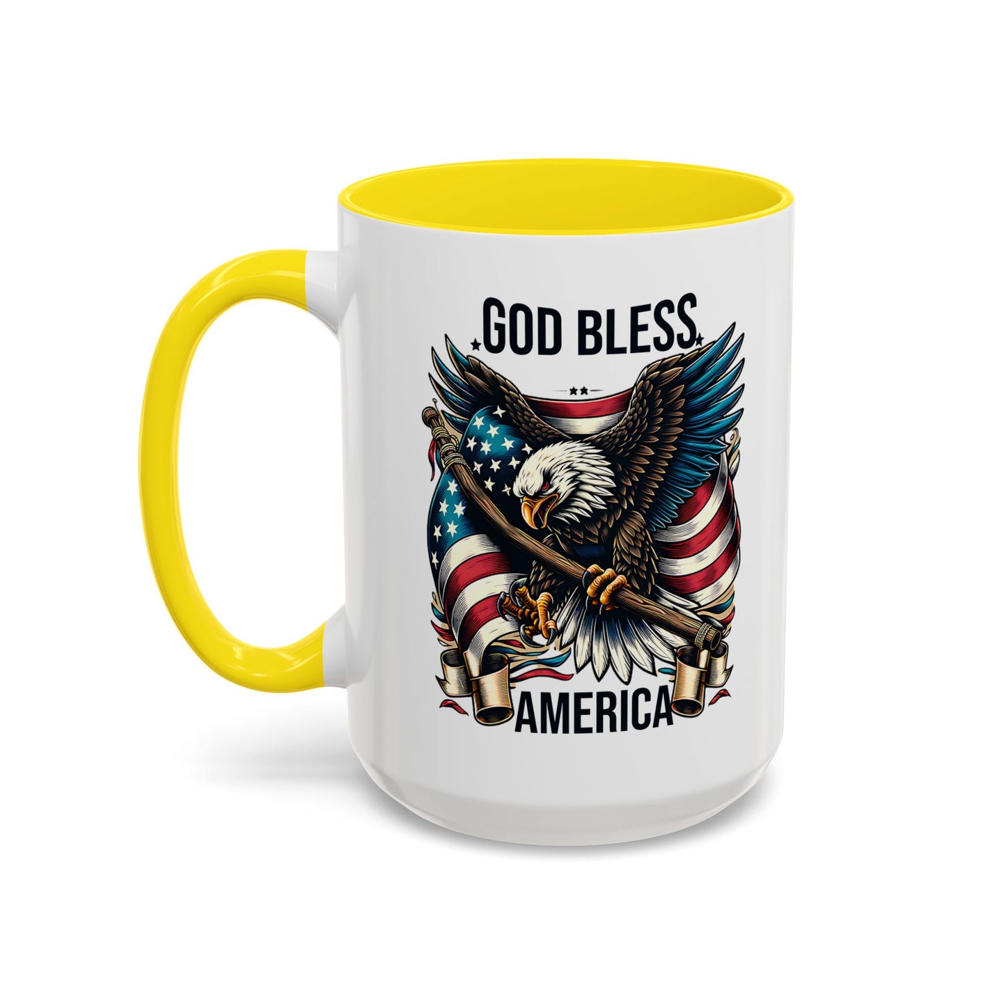 God Bless America Eagle Coffee Mug – Patriotic 11/15oz Accent Mug