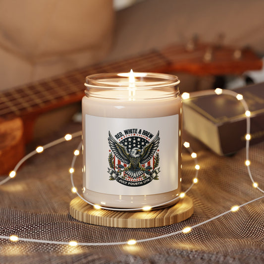 4th of July Soy Candle — Red, White & Brew Patriotic Scented Candle (9oz)