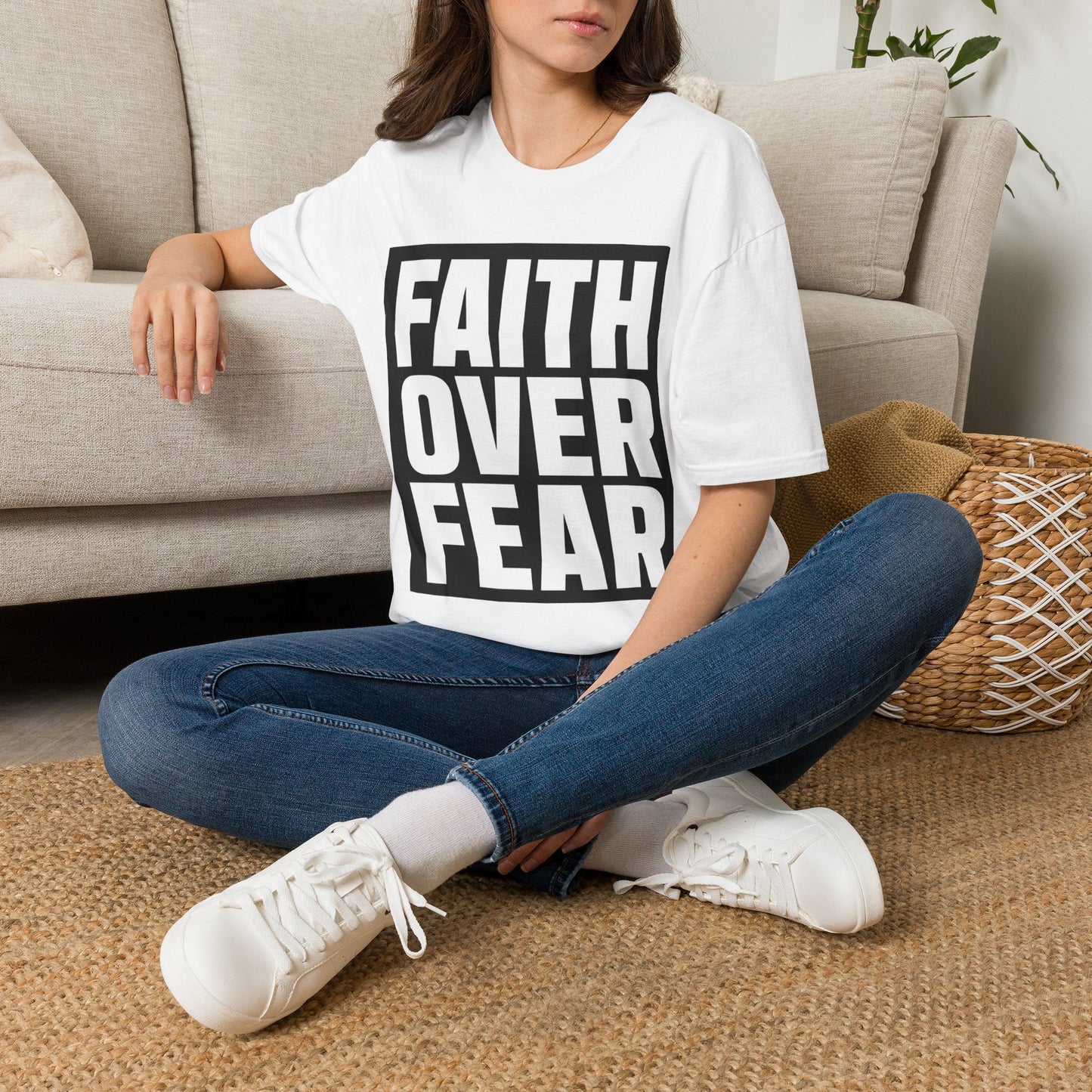 Faith Over Fear T-Shirt — Bold Inspirational Christian Graphic Tee