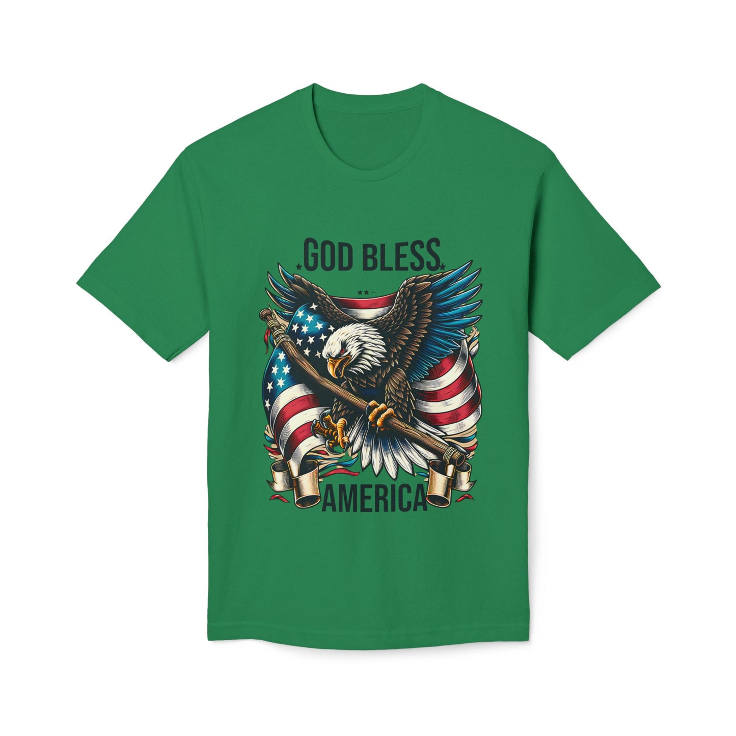 God Bless America T-Shirt — Patriotic Bald Eagle Flag Tee