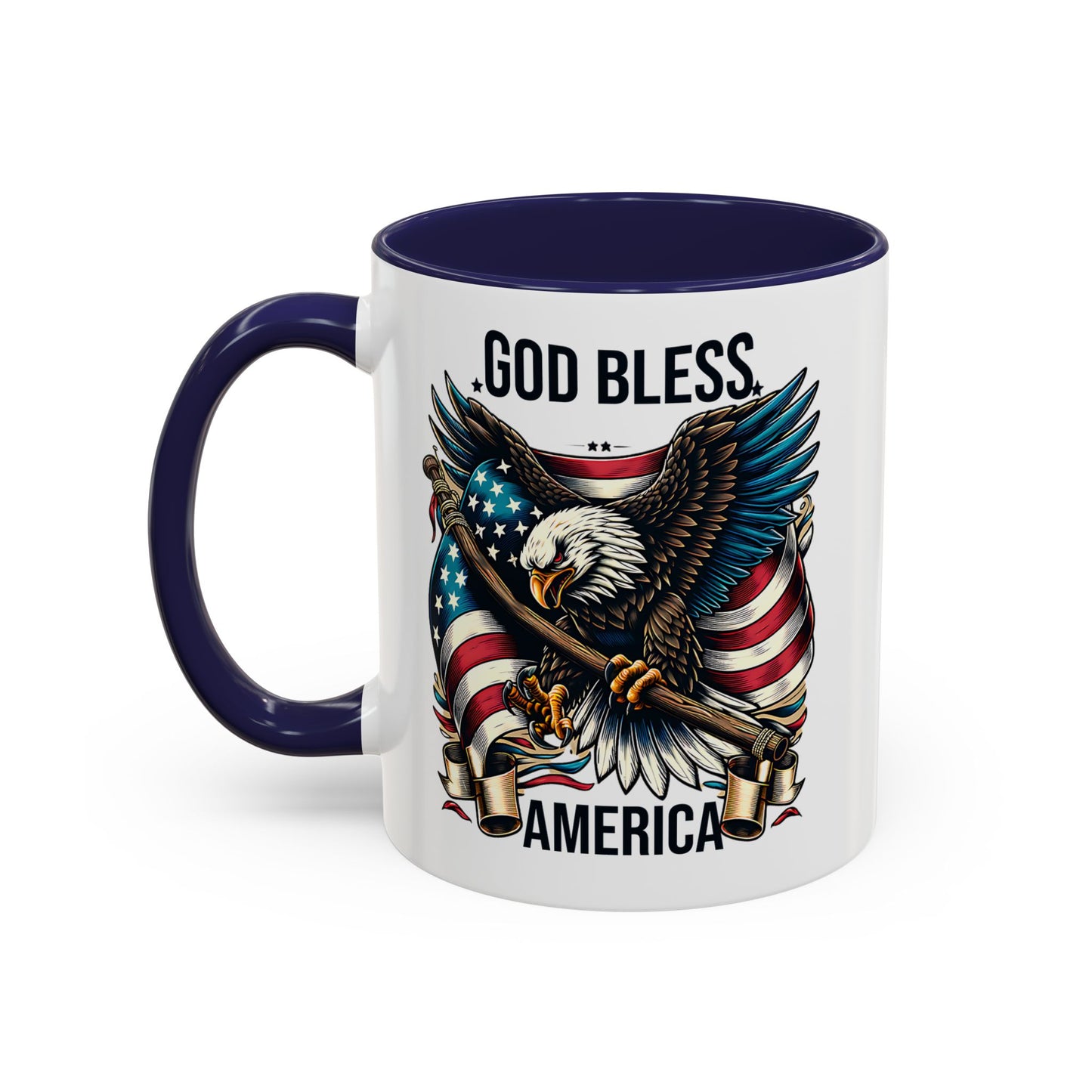 God Bless America Eagle Coffee Mug – Patriotic 11/15oz Accent Mug