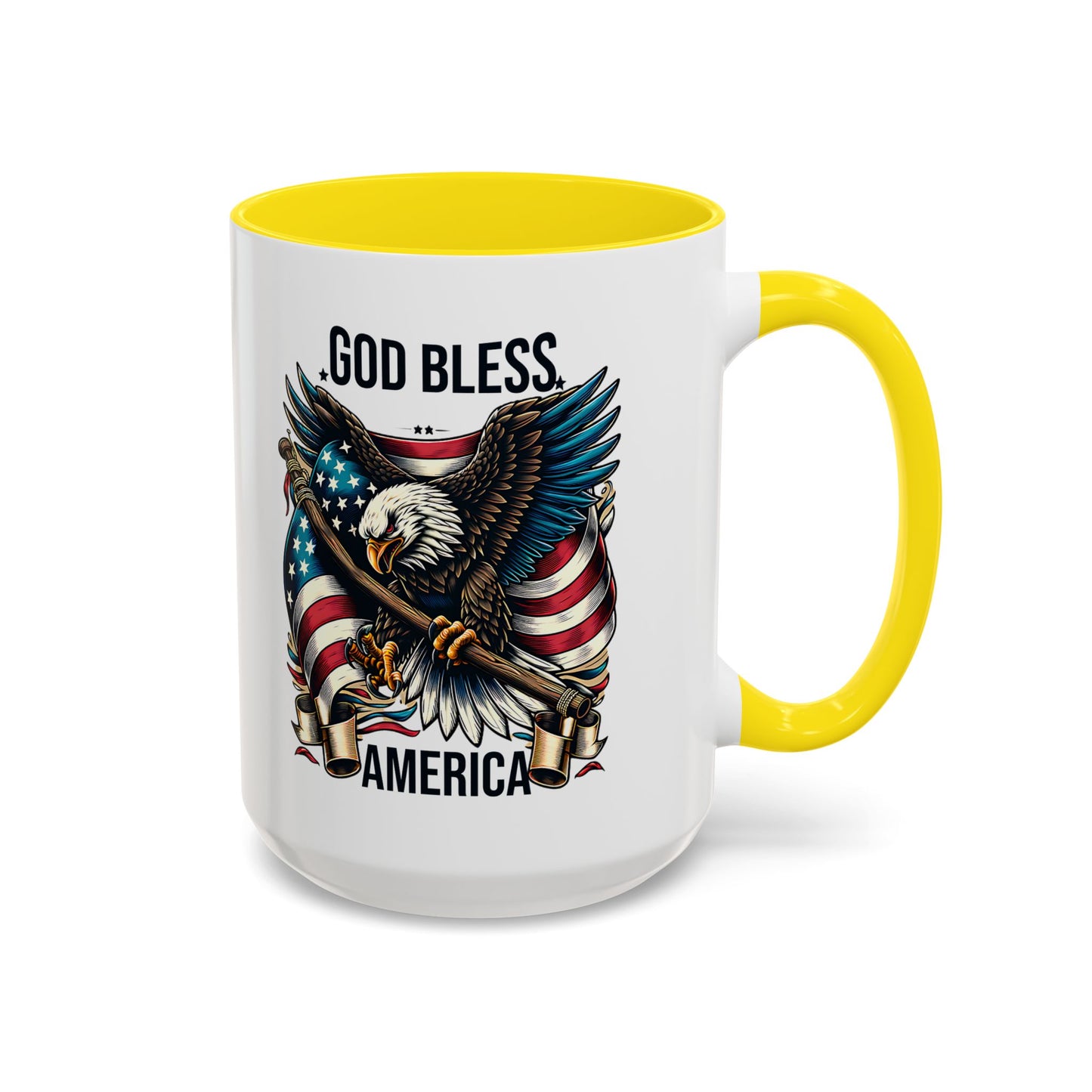 God Bless America Eagle Coffee Mug – Patriotic 11/15oz Accent Mug