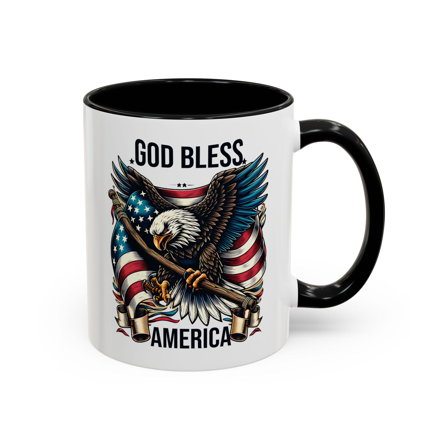 God Bless America Eagle Coffee Mug – Patriotic 11/15oz Accent Mug