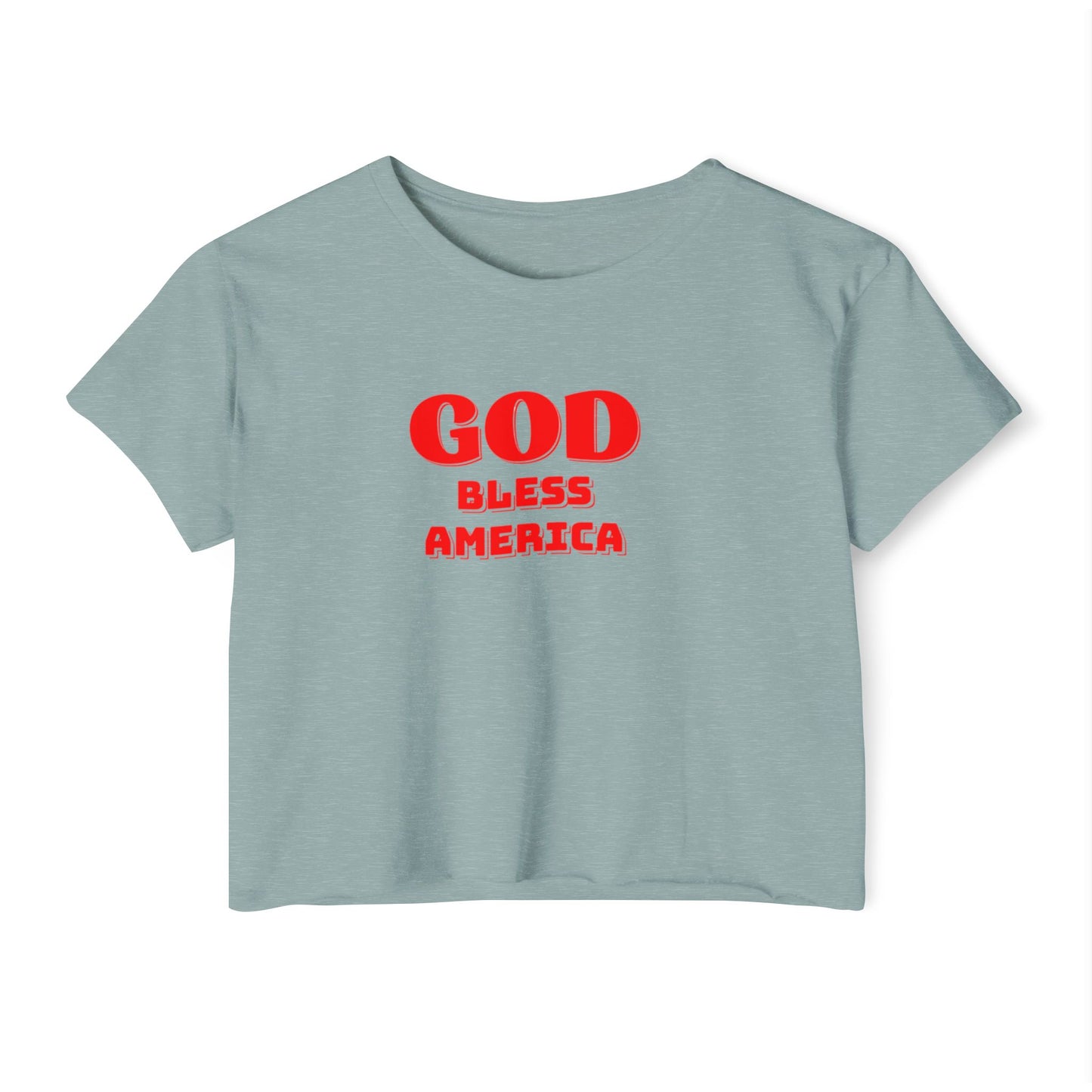God Bless America Crop Top — Patriotic Women's Festival Tee