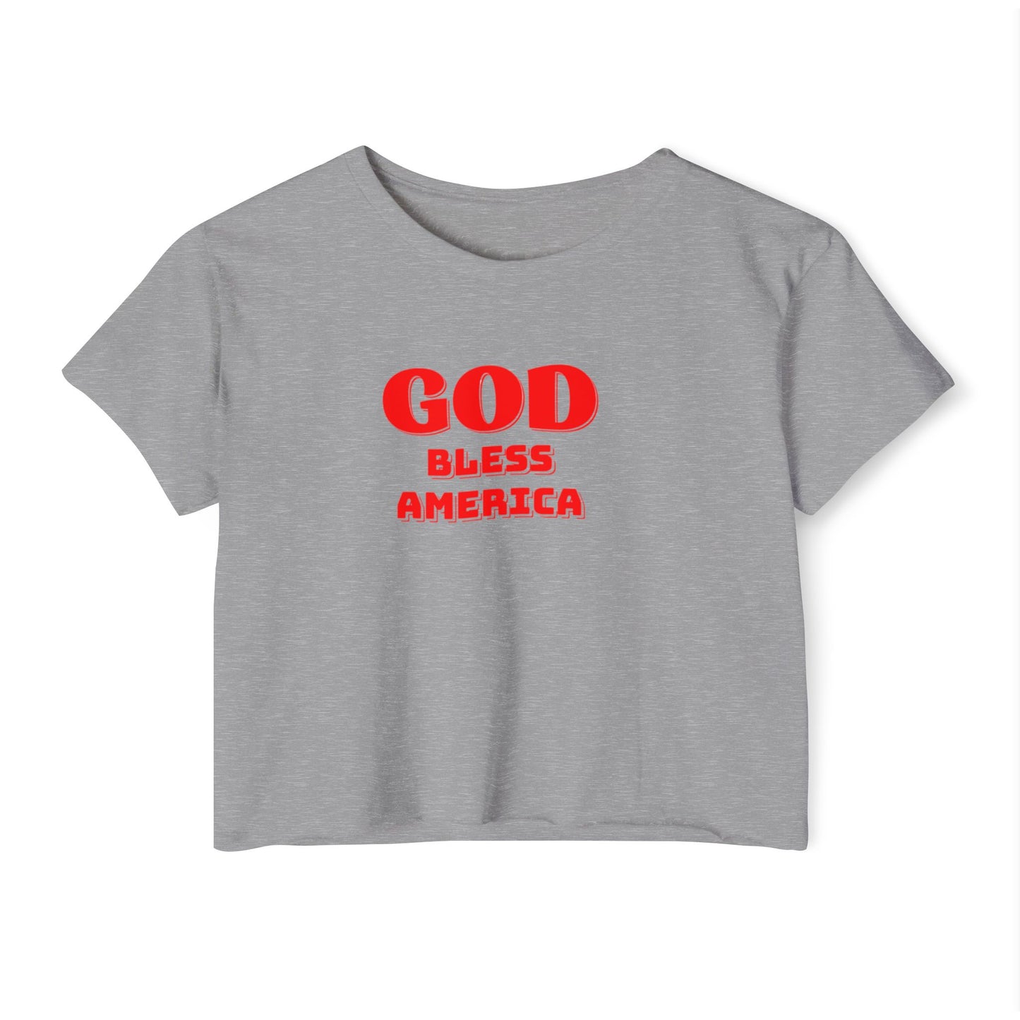 God Bless America Crop Top — Patriotic Women's Festival Tee