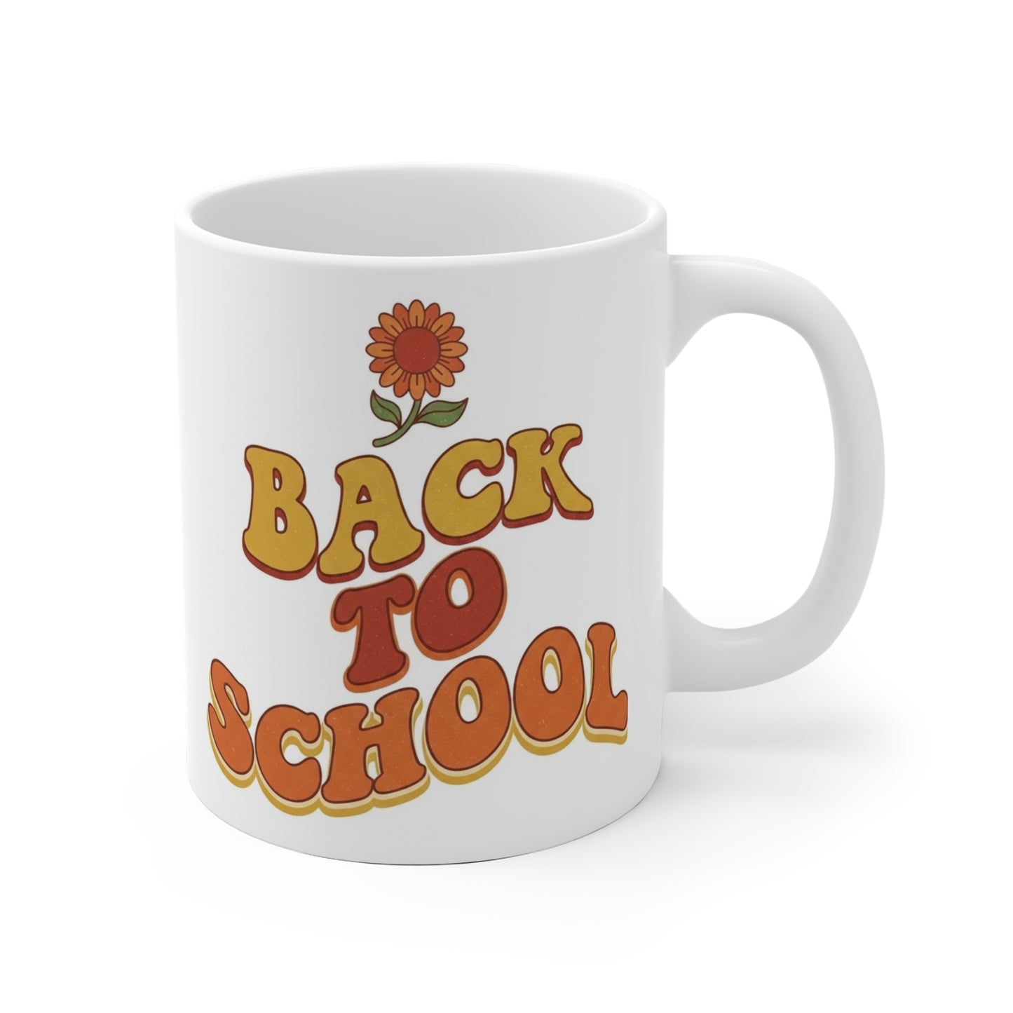 Back to School Mug — Retro Flower Café Cup