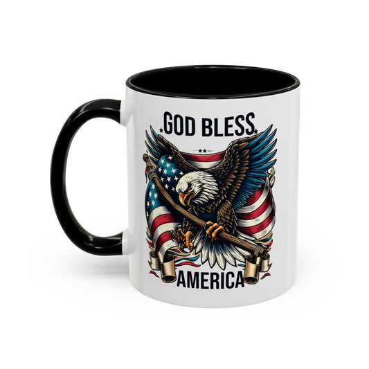 God Bless America Eagle Coffee Mug – Patriotic 11/15oz Accent Mug