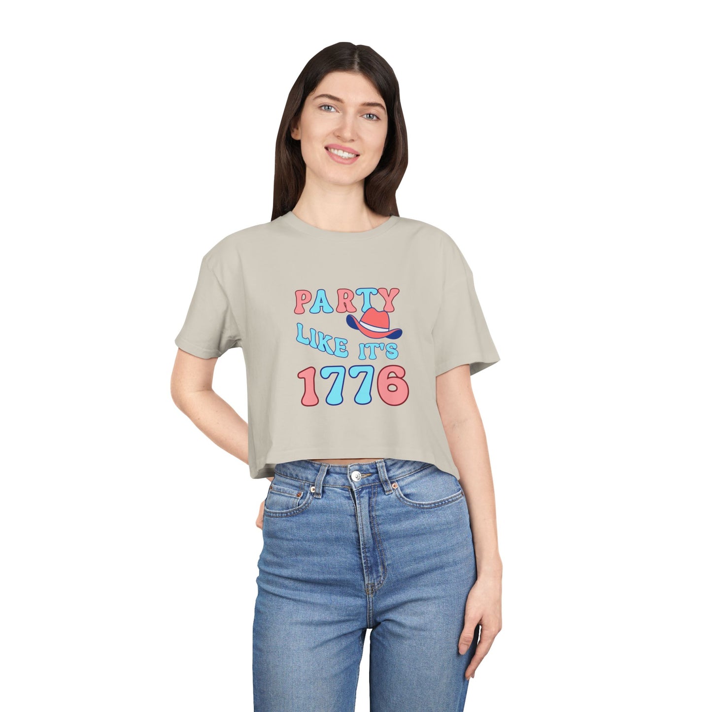 Party Like It's 1776 Crop Tee — Patriotic 4th of July Women's Shirt