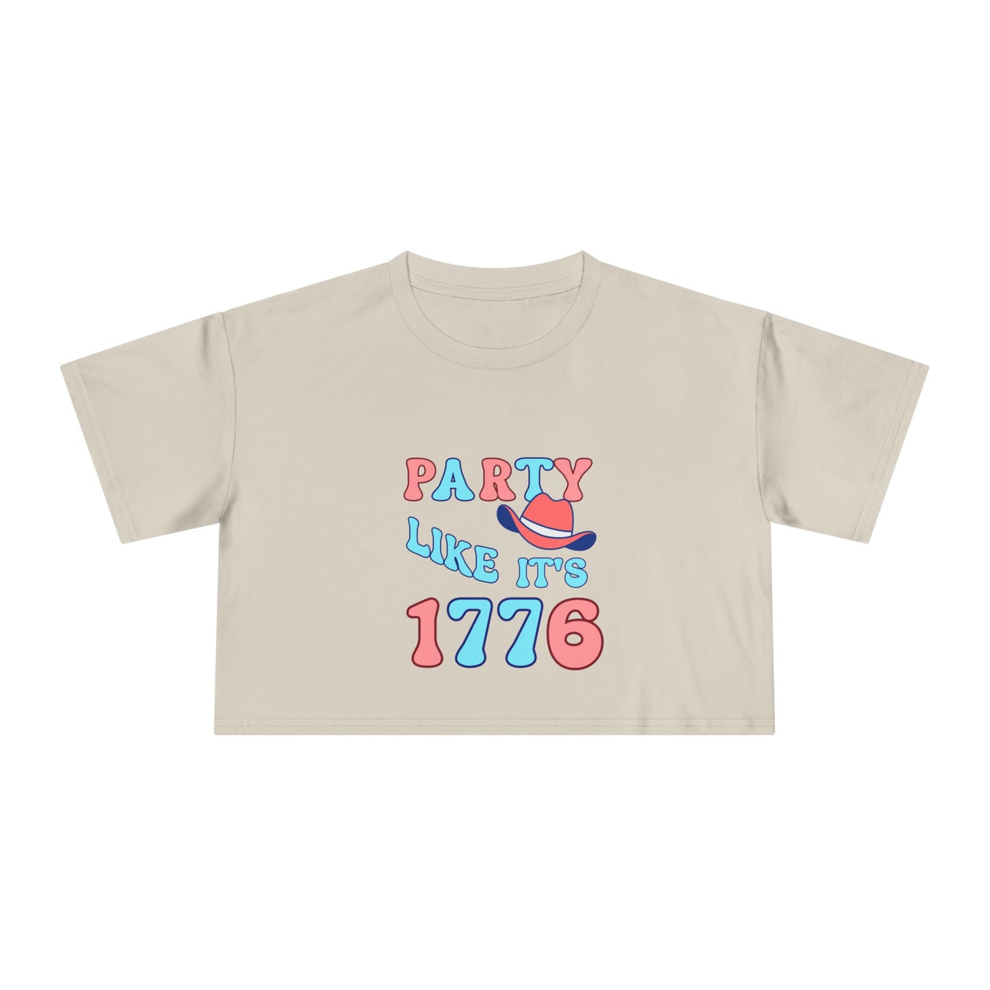 Party Like It's 1776 Crop Tee — Patriotic 4th of July Women's Shirt