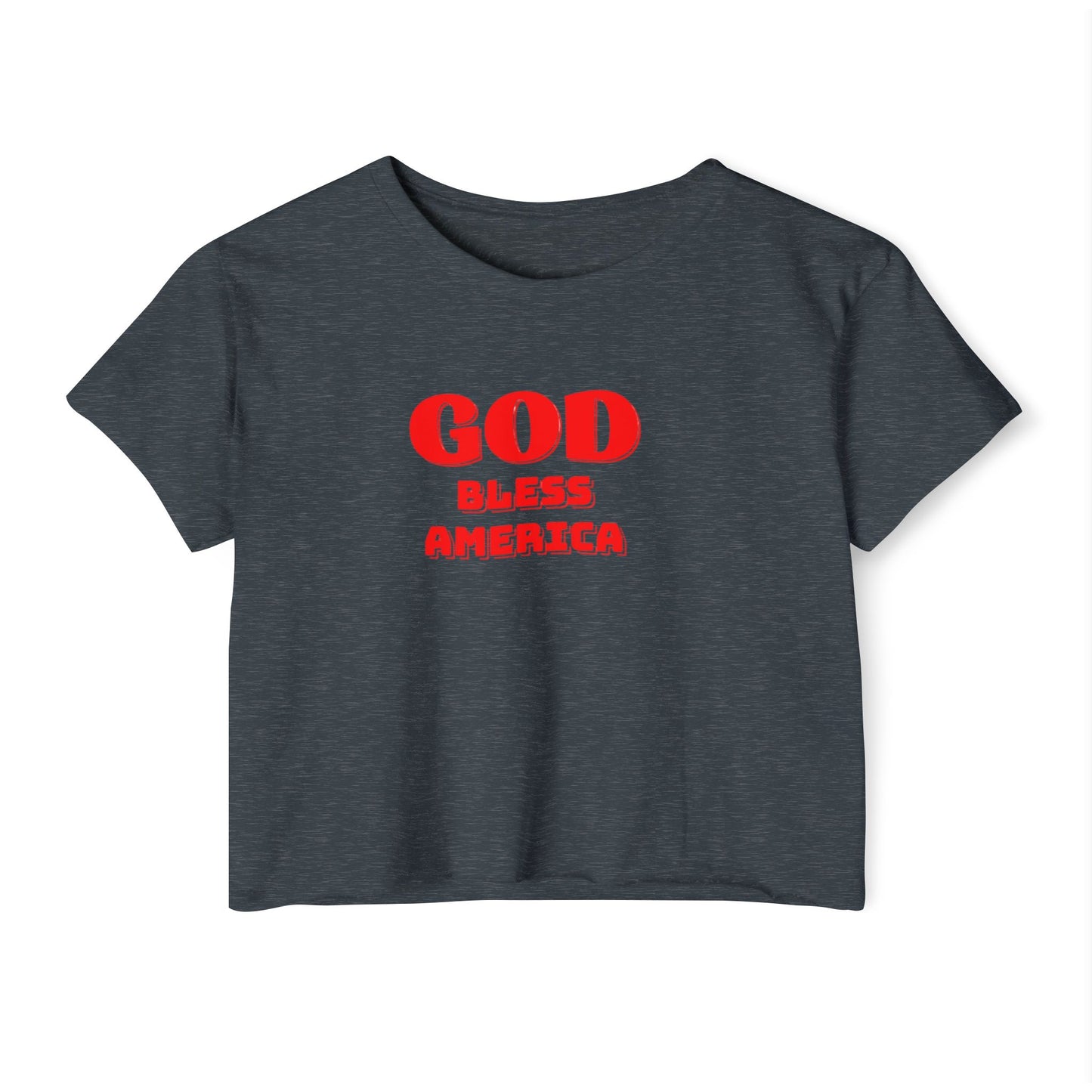 God Bless America Crop Top — Patriotic Women's Festival Tee