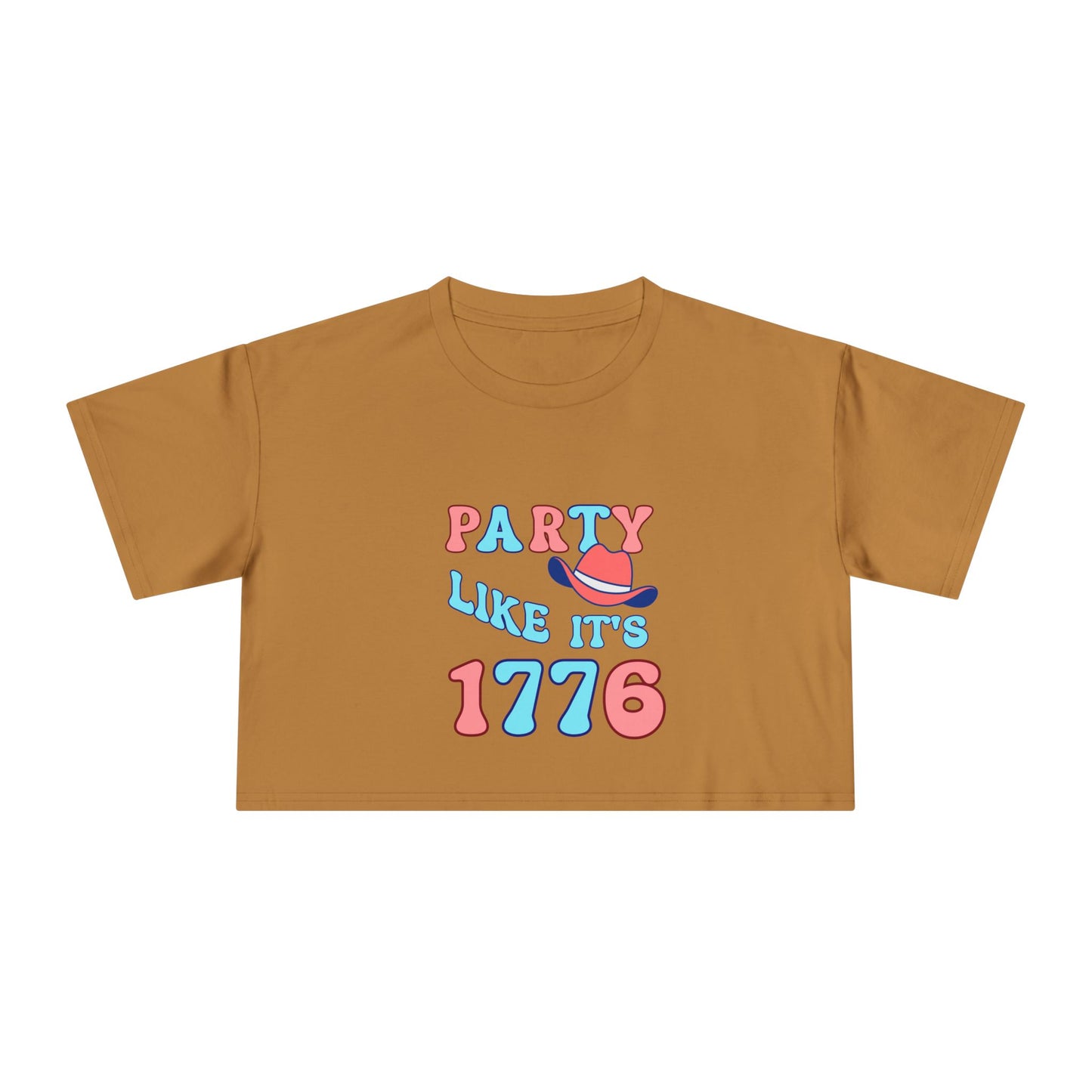 Party Like It's 1776 Crop Tee — Patriotic 4th of July Women's Shirt