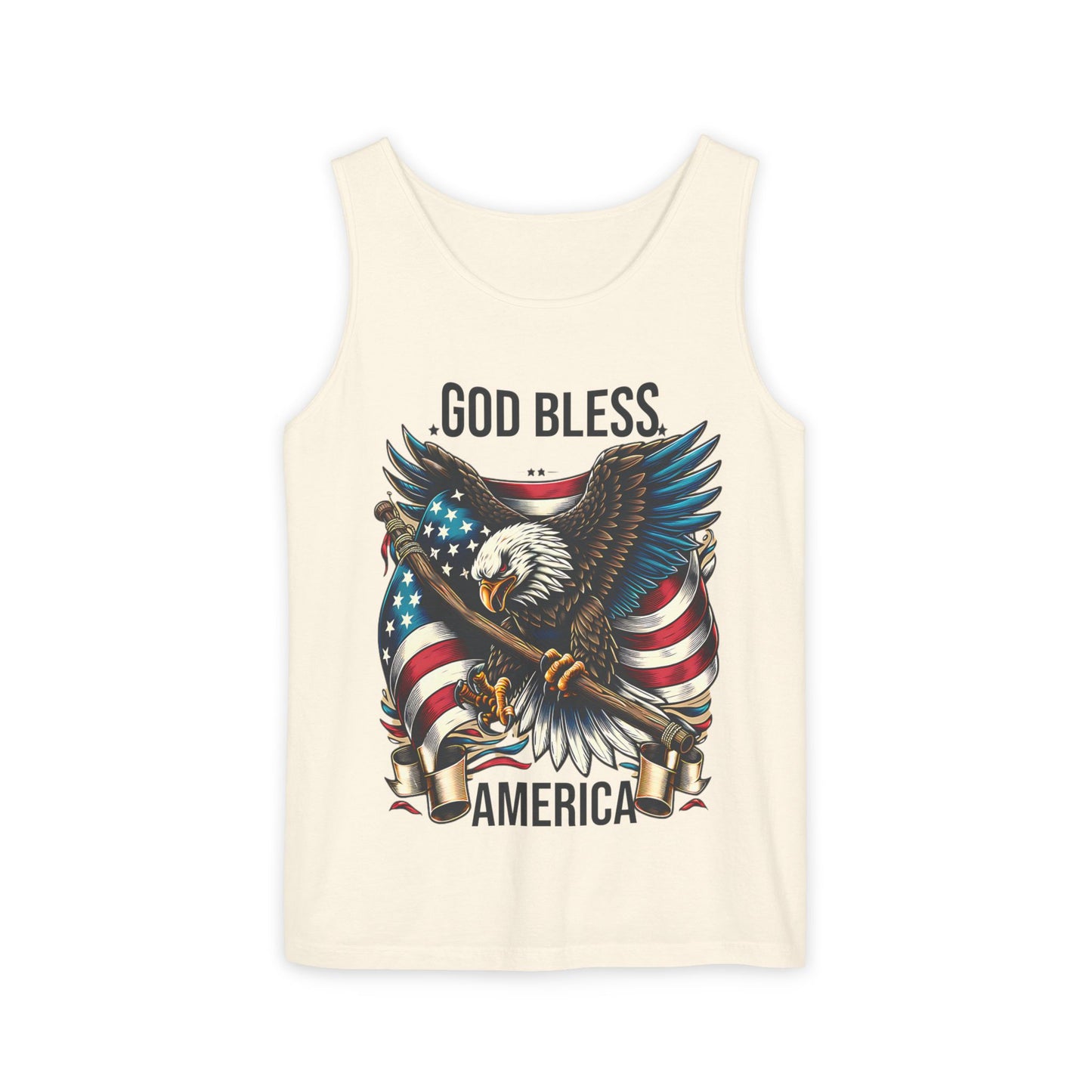 God Bless America Eagle Tank Top — Patriotic American Flag Graphic Tank