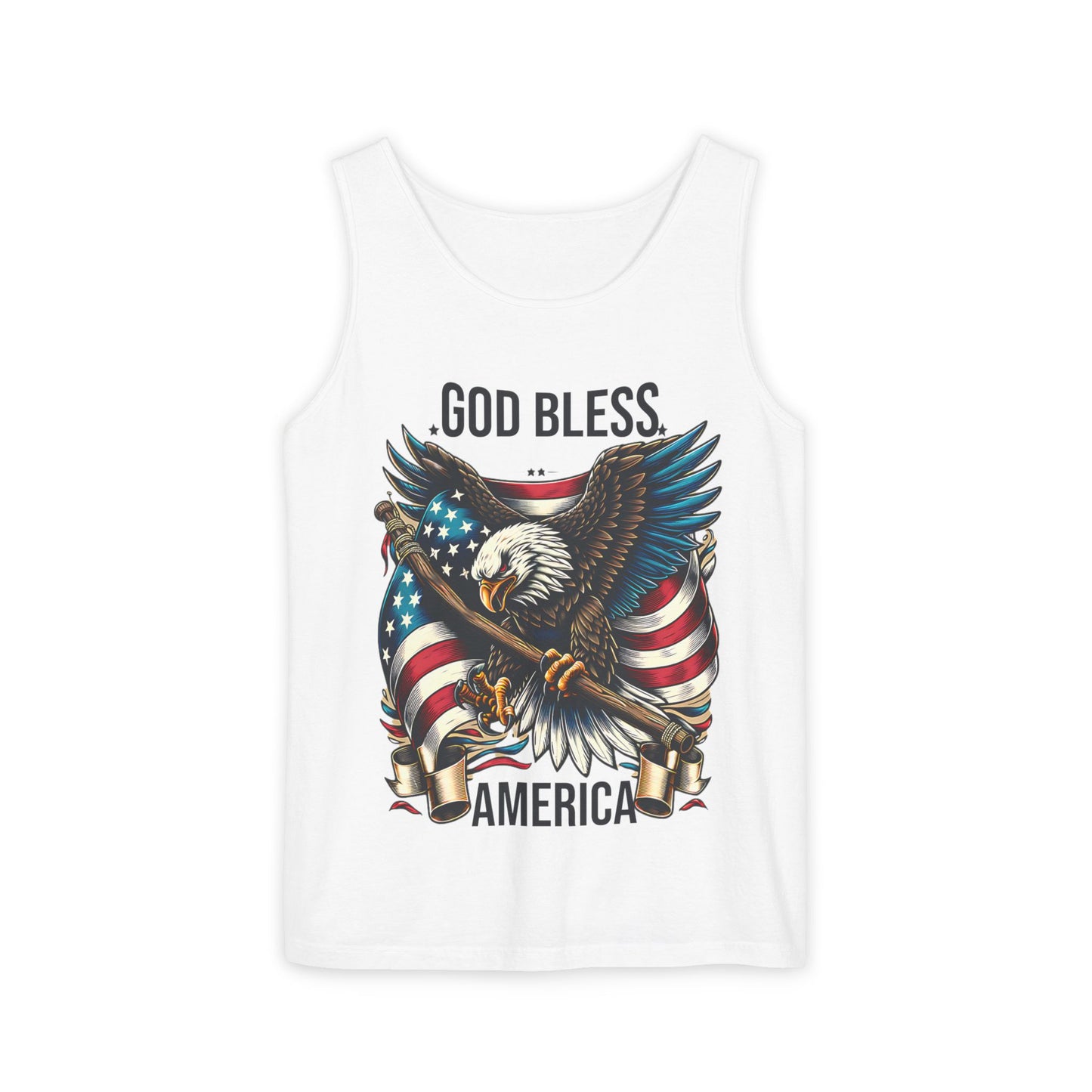 God Bless America Eagle Tank Top — Patriotic American Flag Graphic Tank