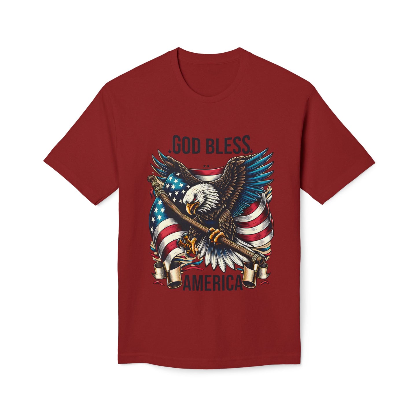 God Bless America T-Shirt — Patriotic Bald Eagle Flag Tee