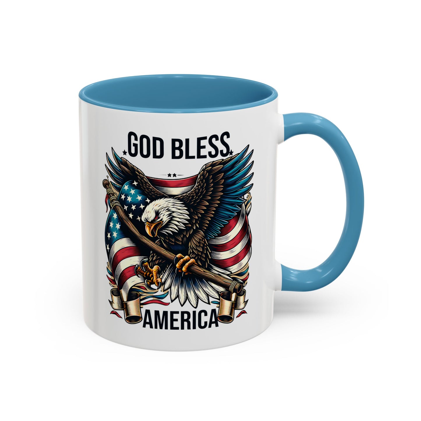 God Bless America Eagle Coffee Mug – Patriotic 11/15oz Accent Mug