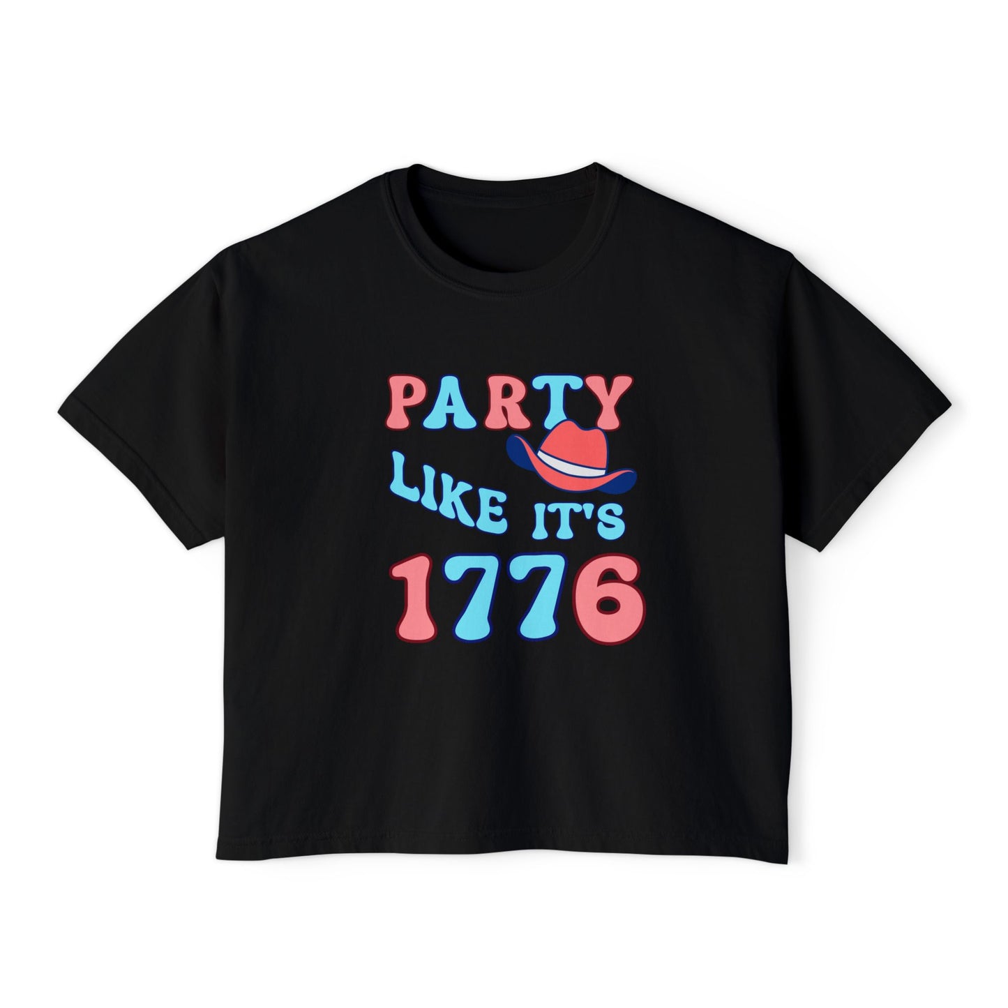 Party Like It's 1776 Women's Boxy Tee – Retro Patriotic 4th of July Shirt