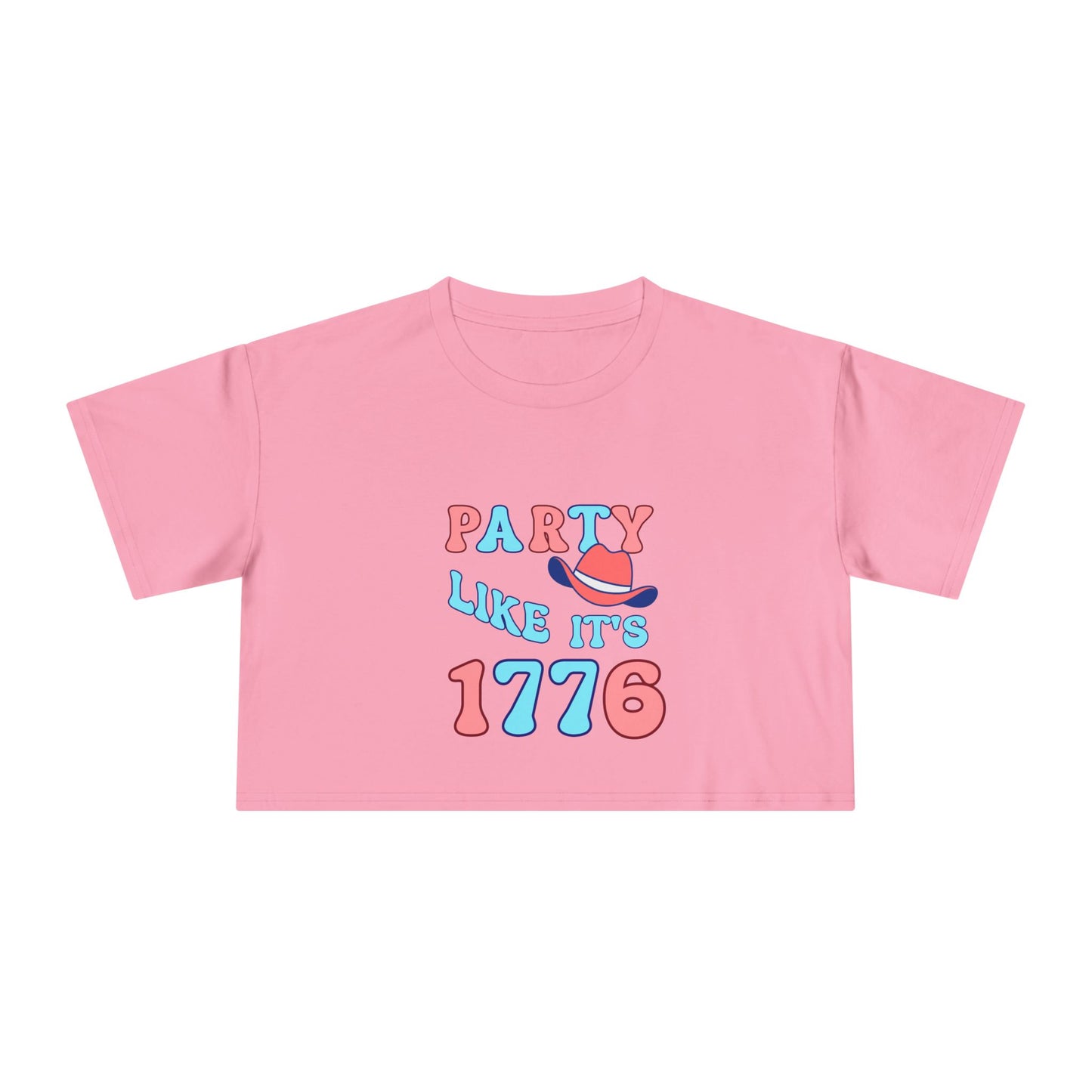 Party Like It's 1776 Crop Tee — Patriotic 4th of July Women's Shirt