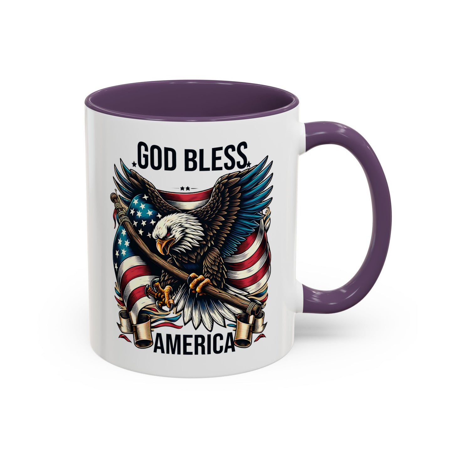 God Bless America Eagle Coffee Mug – Patriotic 11/15oz Accent Mug