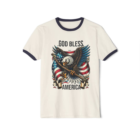 God Bless America Eagle Ringer T-Shirt