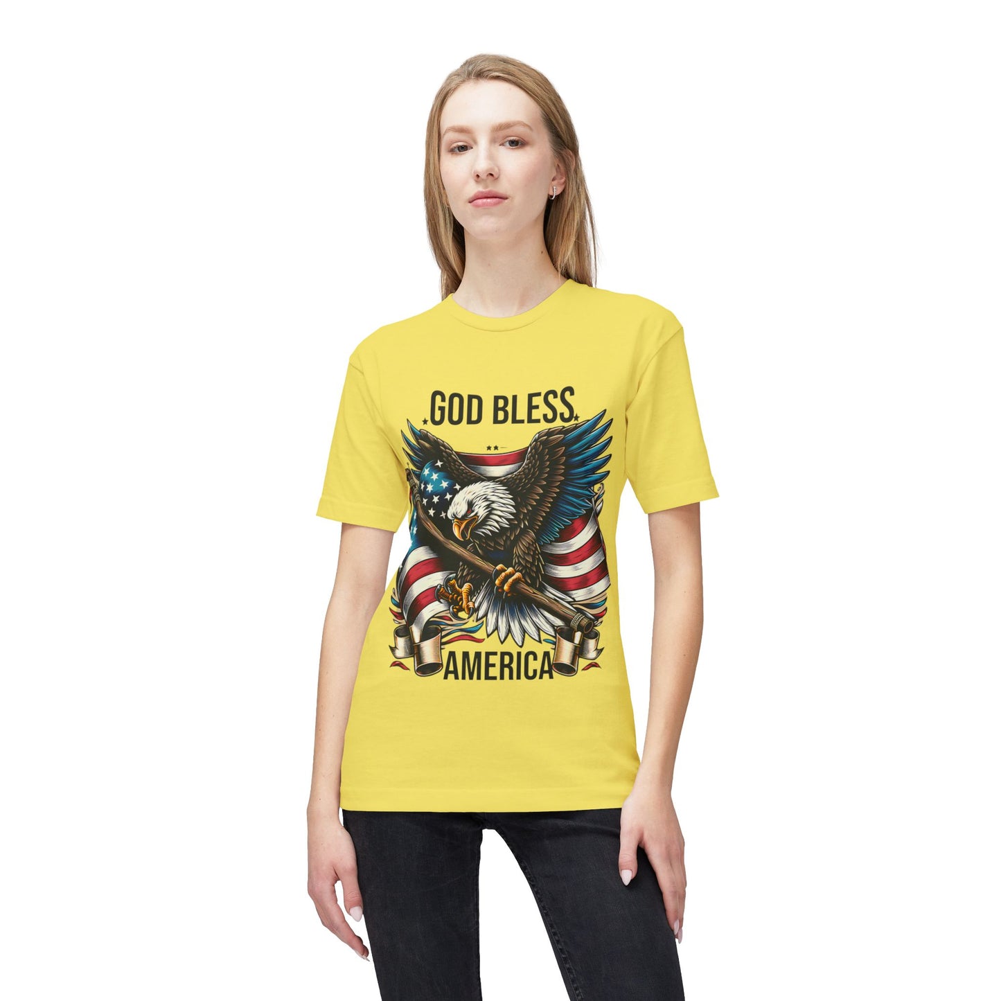 God Bless America T-Shirt — Patriotic Bald Eagle Flag Tee