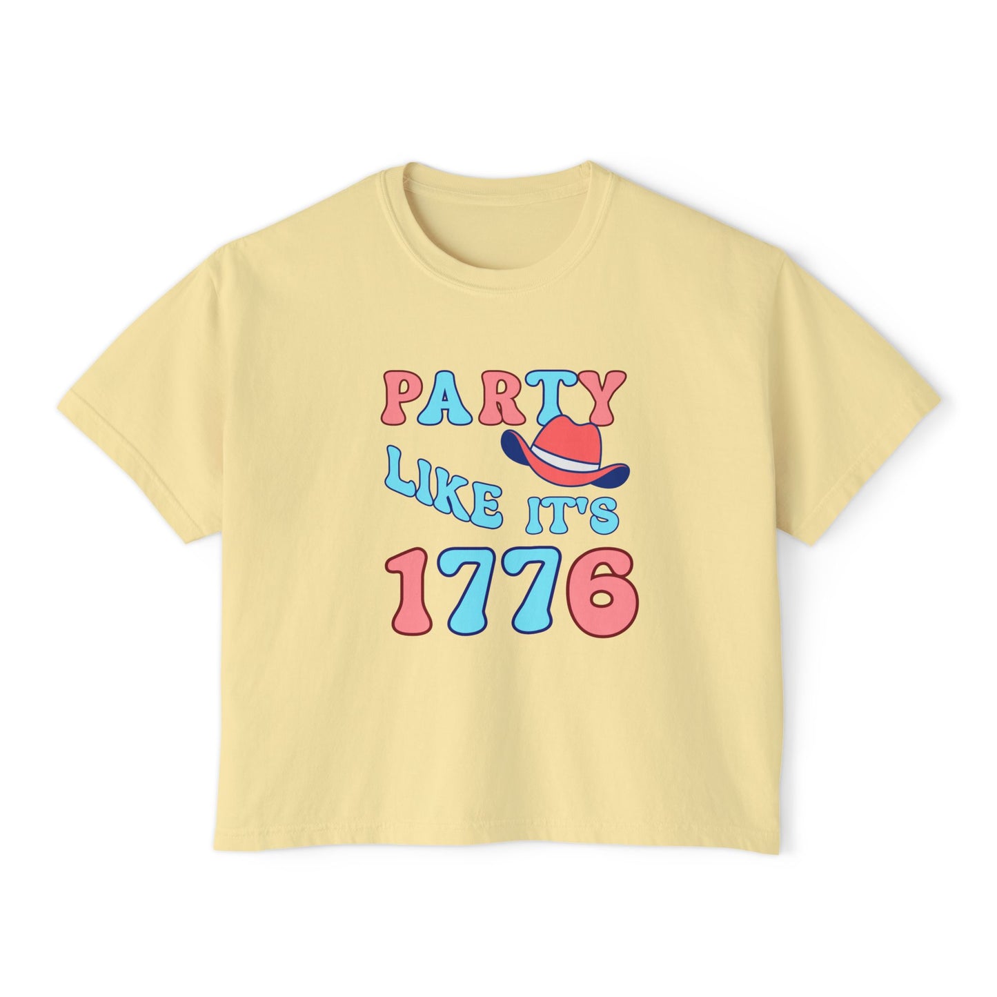 Party Like It's 1776 Women's Boxy Tee – Retro Patriotic 4th of July Shirt