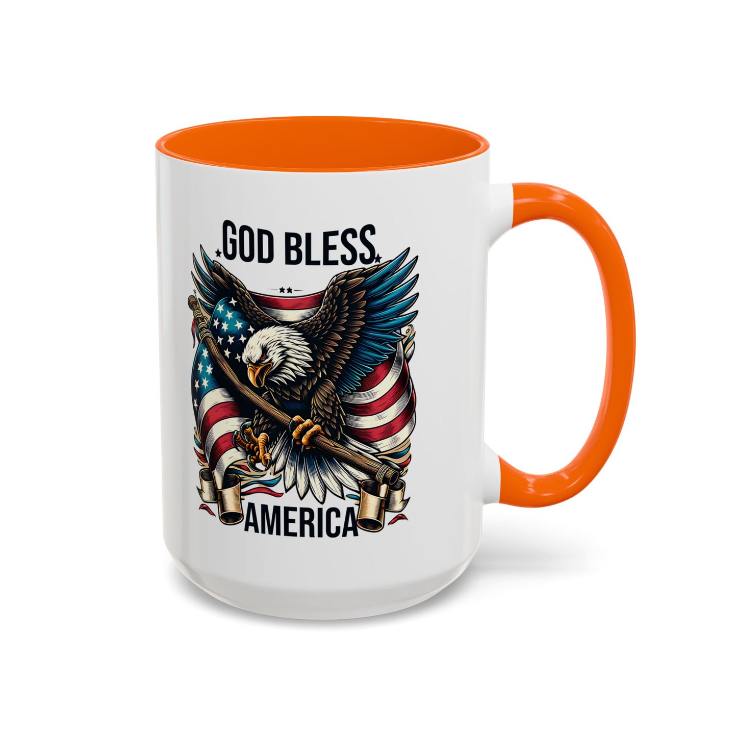 God Bless America Eagle Coffee Mug – Patriotic 11/15oz Accent Mug