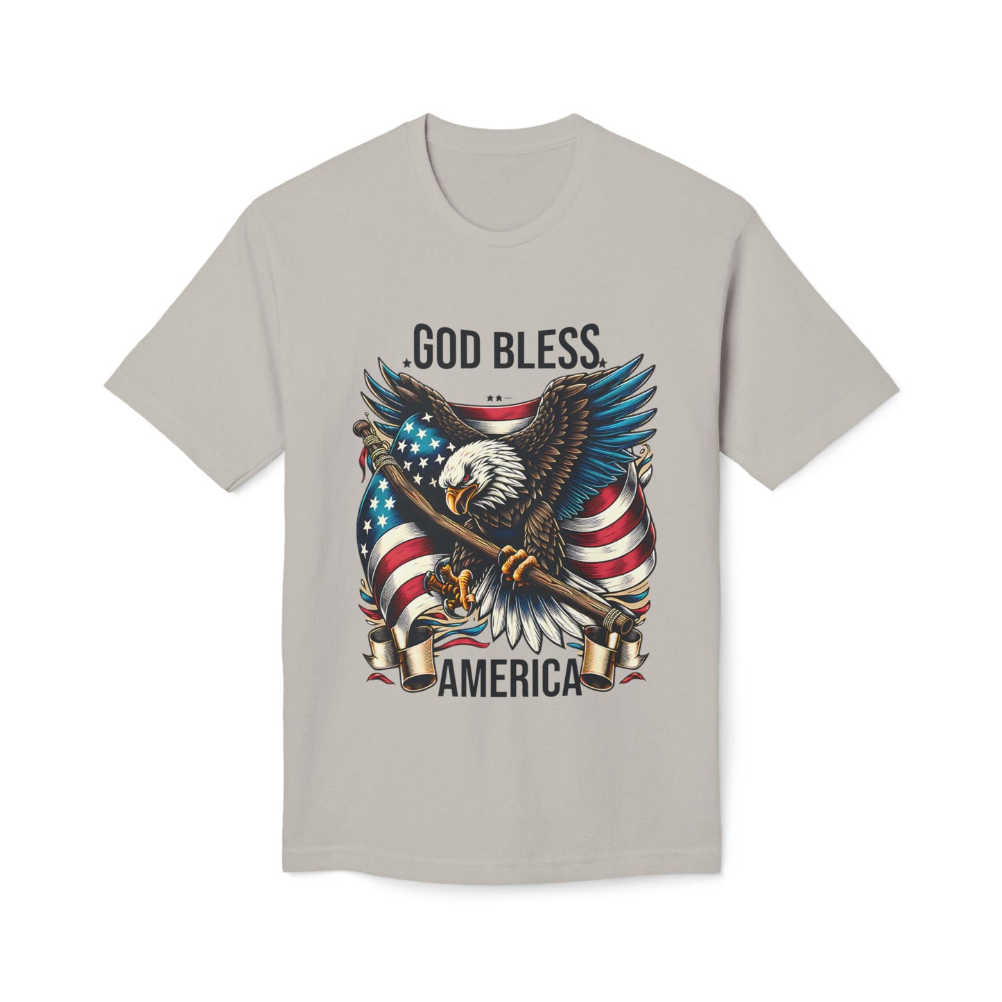God Bless America T-Shirt — Patriotic Bald Eagle Flag Tee