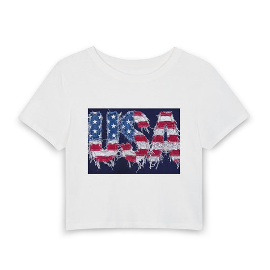 Patriotic USA Flag Distressed Graphic Tee