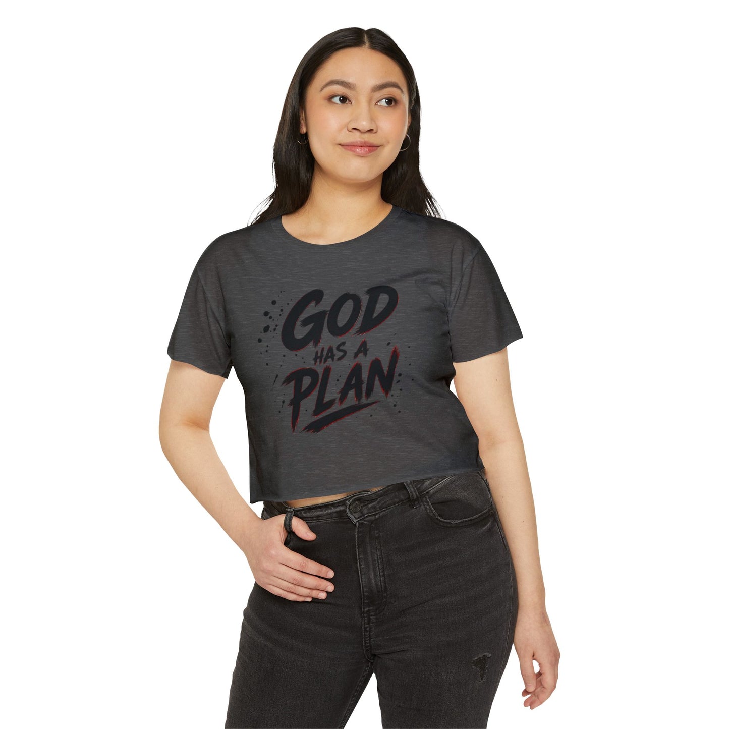 God Has a Plan Crop Top — Women's Faith Graphic Festival Tee