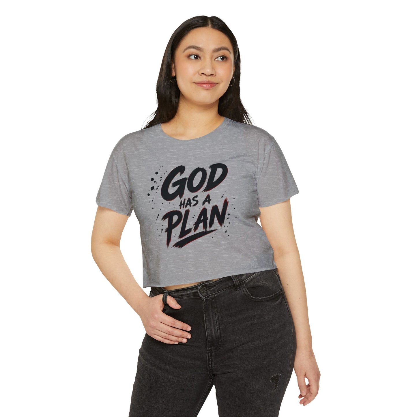 God Has a Plan Crop Top — Women's Faith Graphic Festival Tee