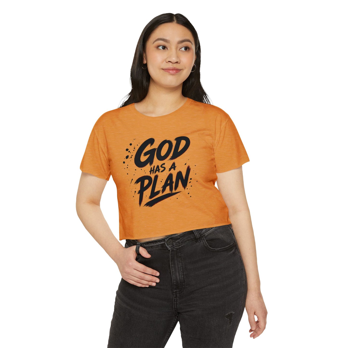 God Has a Plan Crop Top — Women's Faith Graphic Festival Tee