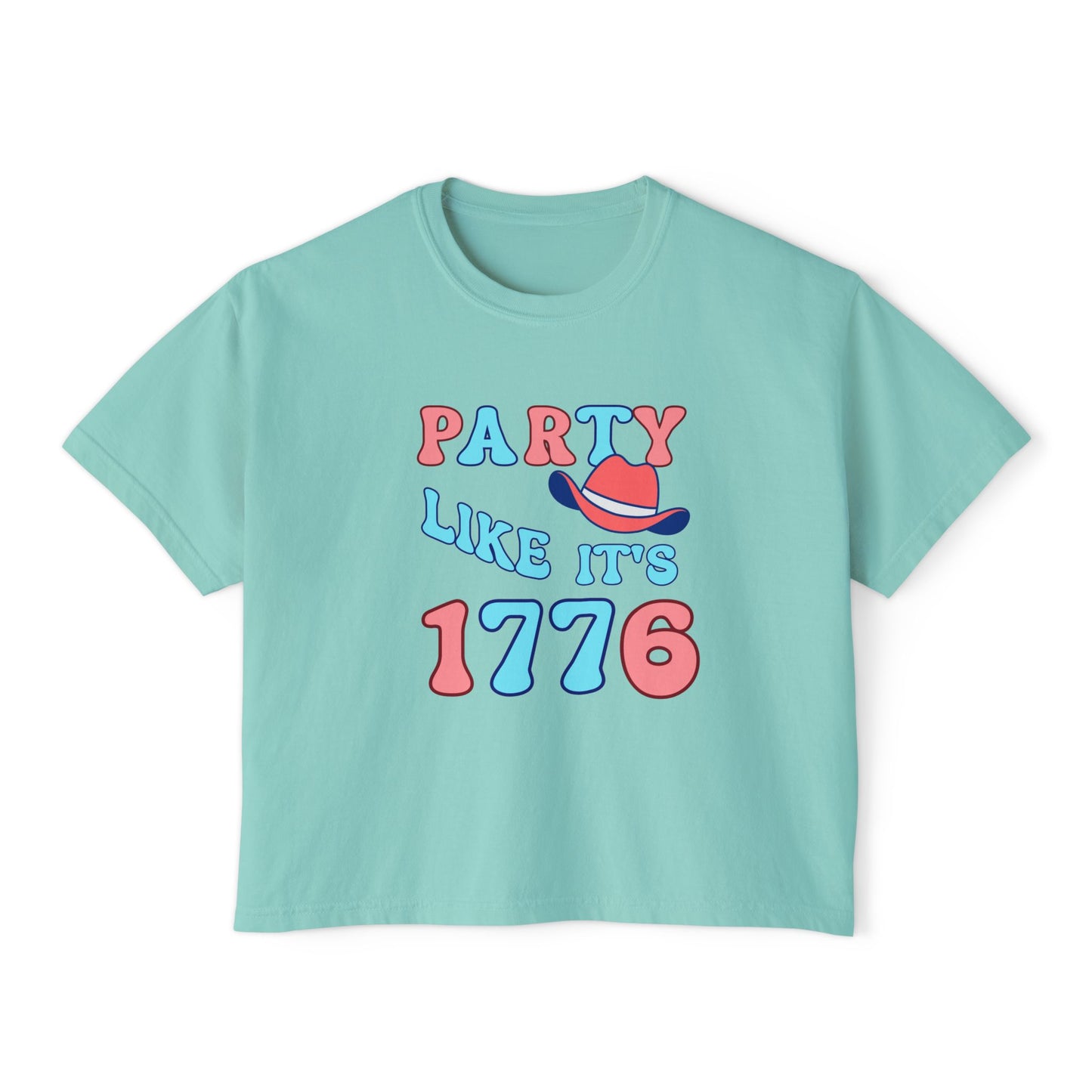 Party Like It's 1776 Women's Boxy Tee – Retro Patriotic 4th of July Shirt