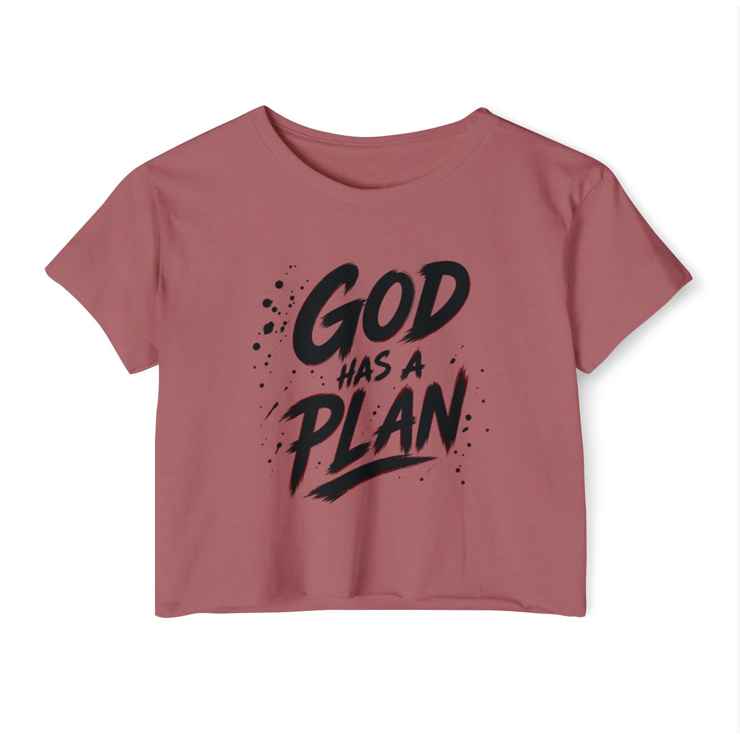 God Has a Plan Crop Top — Women's Faith Graphic Festival Tee