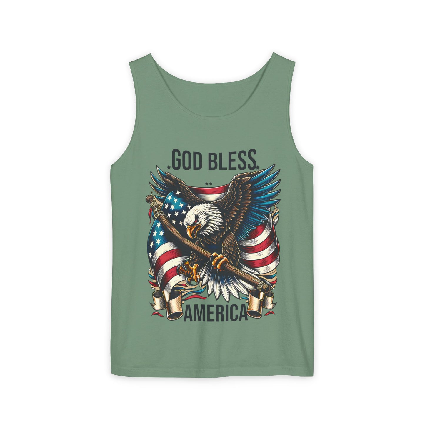 God Bless America Eagle Tank Top — Patriotic American Flag Graphic Tank