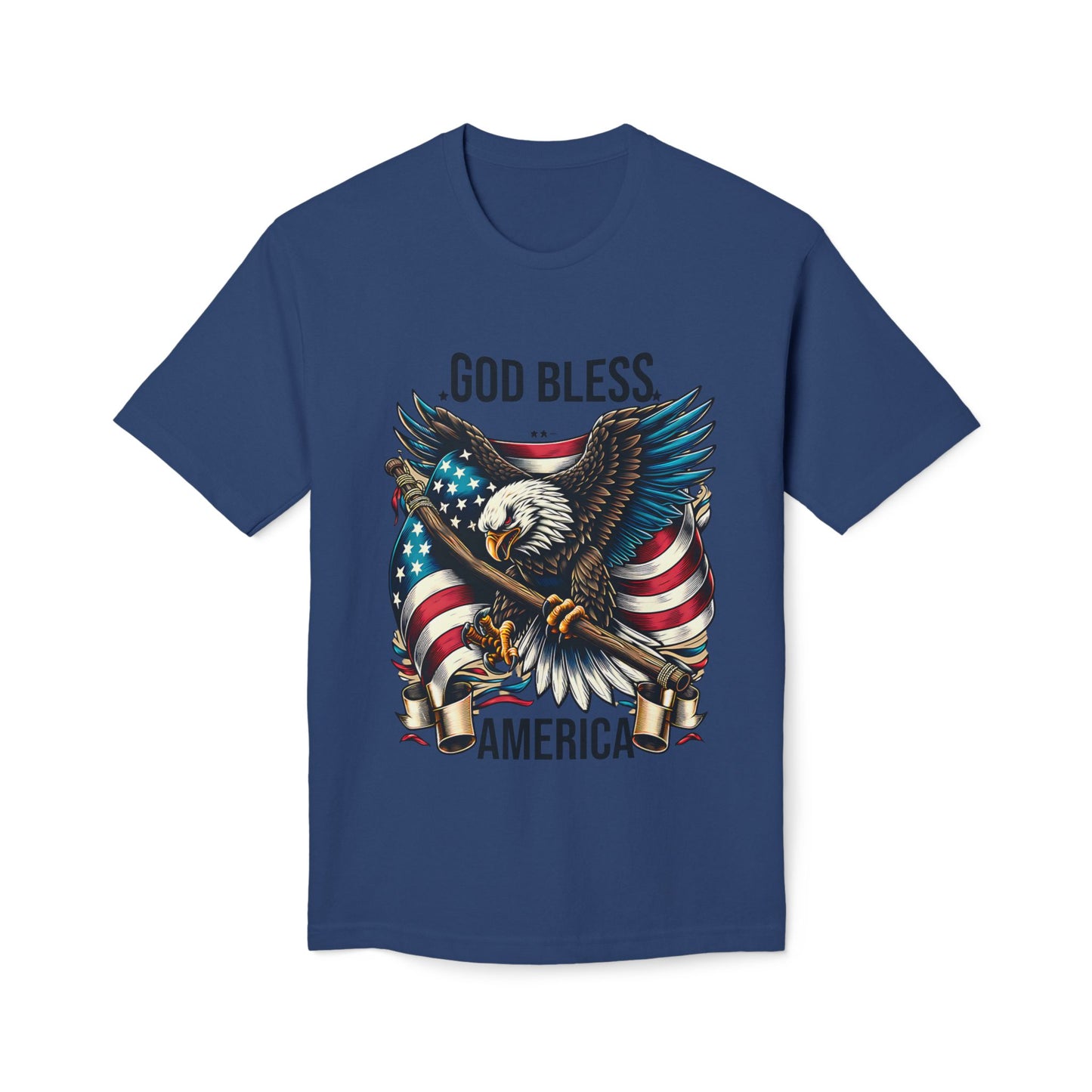 God Bless America T-Shirt — Patriotic Bald Eagle Flag Tee