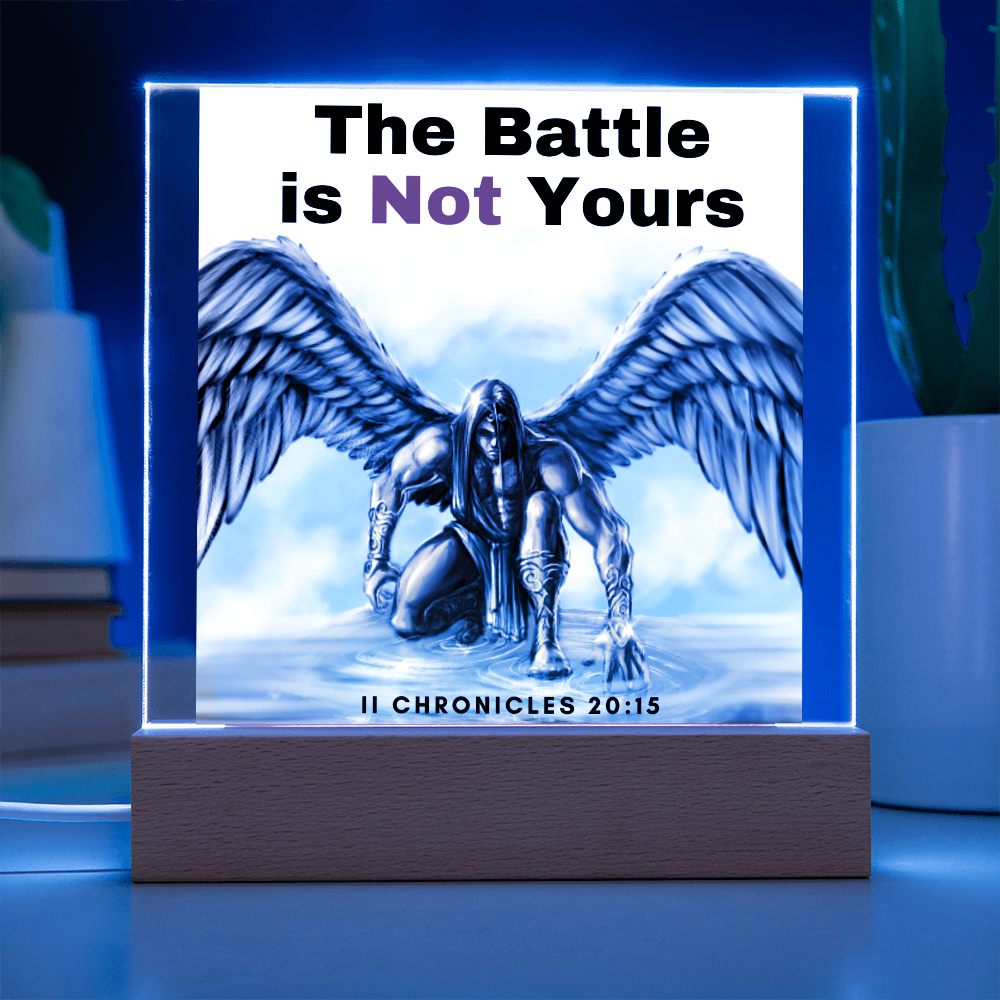 Square Acrylic Plaque - scripture battle